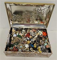 Tin Box with 16 LBS of Jewelry & Watches