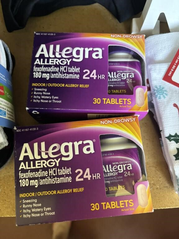 2 boxes allergra allergy exp 1/24