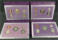 1987, 88, 90, 92 US Proof Coin Sets