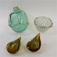 (4) Italian blown glass bowls to include 2