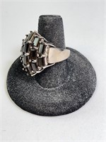 Lg Sterling Faceted Smokey Quartz Statement Ring