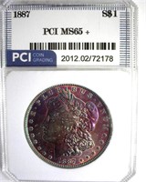 1887 Morgan PCI MS65+ Purple Toning