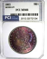 1921 Morgan MS66 LISTS $700