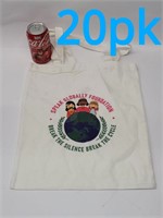 20pk Speak Globally Foundation Reusable Cloth Bags