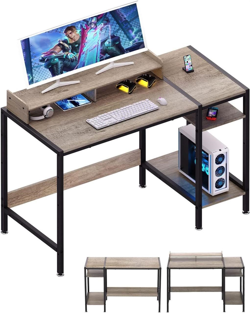 MINOSYS Computer Desk - 47 Gaming Desk  Gray