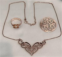 L - LOT OF STERLING SILVER JEWELRY (J34)