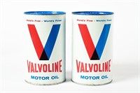 2 VALVOLINE MOTOR OIL IMP QT CANS