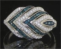 Stunning Fancy Blue Diamond Designer Ring