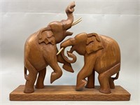 Hand Made Teakwood Large Wood Elephant Figures