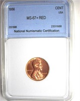 1956 Cent MS67+ RD LISTS FOR $15000