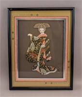 Japanese Mixed Media 3D Wall Decoration Signed '91