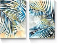 SunFlax Palm Tree Canvas Wall Art24"W x 36"H 2pc