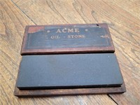 Antique ACME Oil-Stone in Orginals Wood BOX
