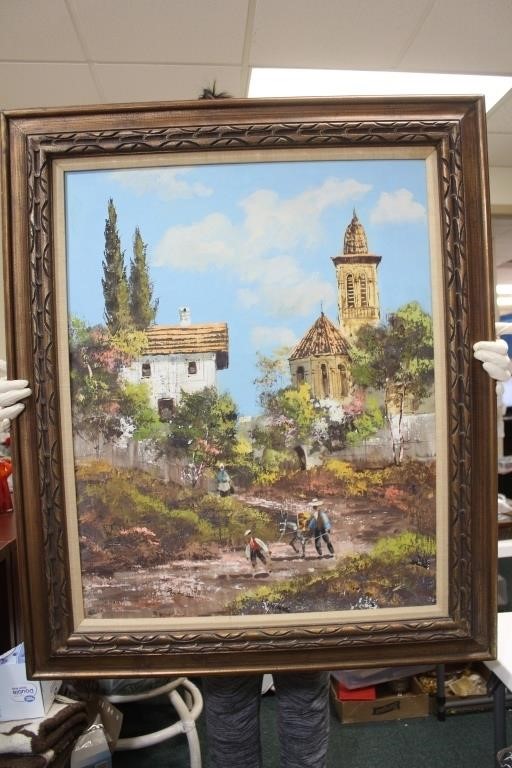 A Vintage Spanish Signed Oil on Canvas Painting