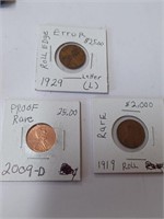 Three Rare One Cent Coins- See Pics