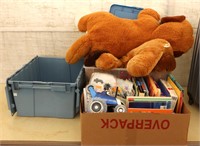 (2) Boxes of Stuffed Animals, Toys, Books, etc.
