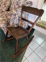 Early Plank Seat Rocking Chair