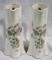 Pair ceramic 9.5" tankard pitchers