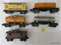 5 Lionel Freight Cars: 2654, 2655, Two 2680, 2672