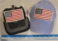 2 Baseball Hats "Black Flag and Blue Flag"