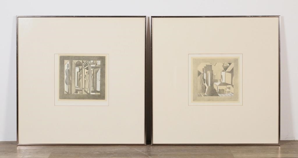 2 Russian Cubist Style Lithographs
