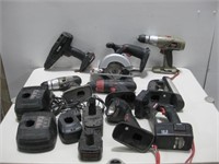 Assorted Power Tools & Chargers Untested