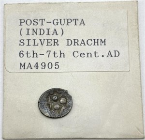 Ancient Coin - Post-Gupta India Silver Drachm