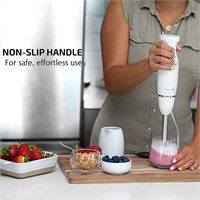 OVENTE Electric Immersion Hand Blender, White
