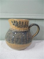 hand painted signed pottery pitcher