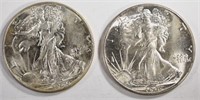 1941 & 1946 WALKING LIBERTY HALF DOLLARS CH BU