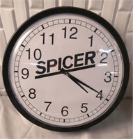 Spicer Wall Clock - Working - 16" Diameter