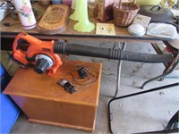 cordless leaf blower & end table