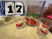 Cherry Pitcher and glasses