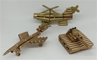 (FW) Bullet made airplane, Helicopter and tank.
