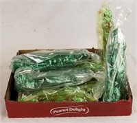 Lot Of Green Glittery Statues Figurine Candles