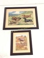 Lot of Two Framed Vintage Dachshund Prints
