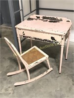 Vintage All Metal Vanity/Desk with Chair