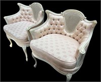Pair of Ornate French Provincial Carved Armchairs.