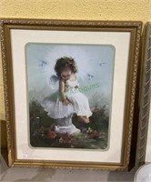 Framed and double matted underclass winged