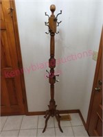 Nice oak 6ft hall tree w/ hooks (HALL)