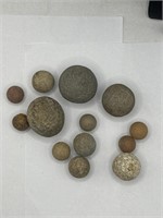 13 Clay Marbles various sizes