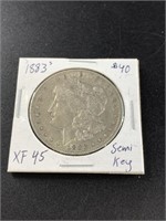 1883 S Morgan silver dollar