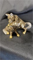 Herend, Pair of Foxes Chocolate gold, 4" H X 5"