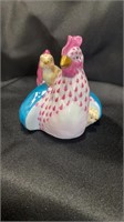 Herend, Hen with two chick, Raspberry and butters