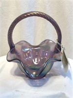 Fenton Amethyst Opalescent Art Glass Basket