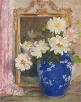 Abbott Graves Pastel Still Life With Flowers