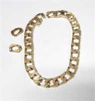 10k gold bracelet w. 2 extra links, 7 7/8" l, 18gm