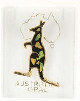 Australian Opal Kangaroo Form Brooch