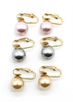 Pink GreyChampagne Pearl Earrings