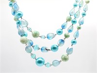 Sea Blue & Green Faux Pearl Necklace